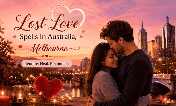 Lost love spells in Melbourne Australia with romantic candles, spiritual reunion energy, and healing relationship atmosphere