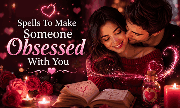 Romantic attraction spell with glowing candles, intense heart energy, emotional connection, and mystical love atmosphere